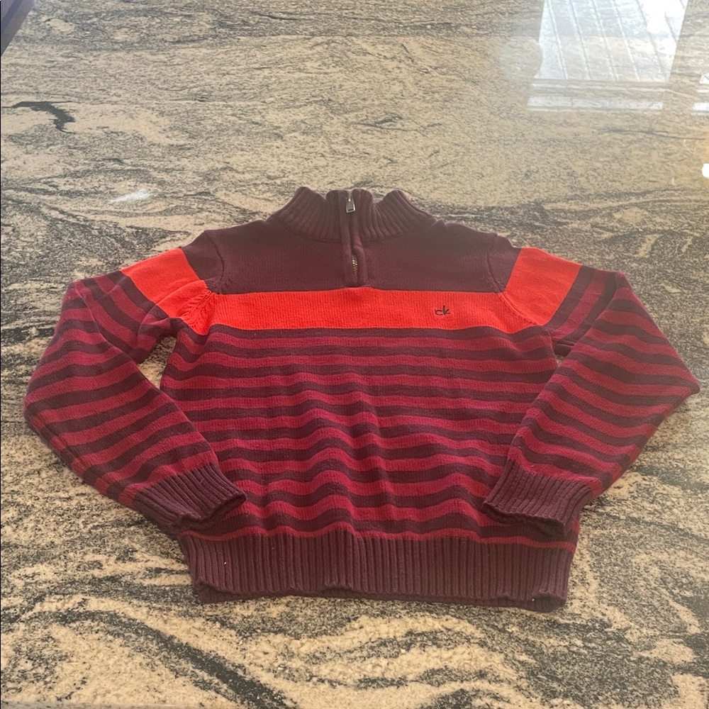Calvin Klein Kids Small Zip Up Sweater - Red and Purple